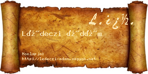Lédeczi Ádám névjegykártya