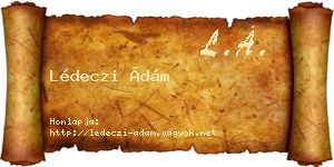 Lédeczi Ádám névjegykártya